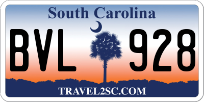 SC license plate BVL928