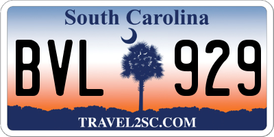 SC license plate BVL929