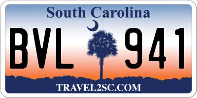 SC license plate BVL941