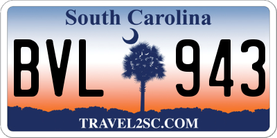 SC license plate BVL943