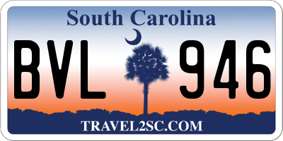 SC license plate BVL946