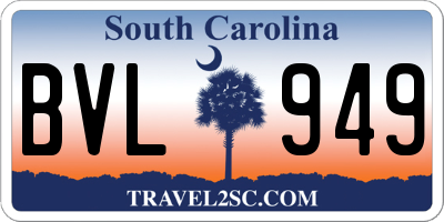 SC license plate BVL949