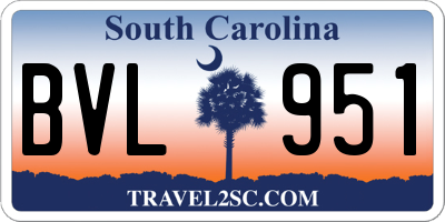 SC license plate BVL951