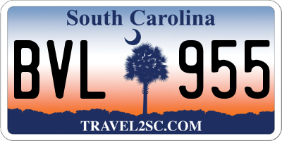 SC license plate BVL955