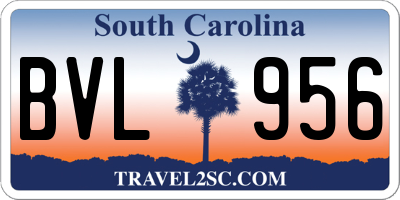 SC license plate BVL956
