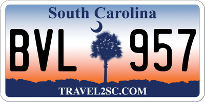 SC license plate BVL957