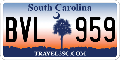 SC license plate BVL959