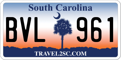 SC license plate BVL961