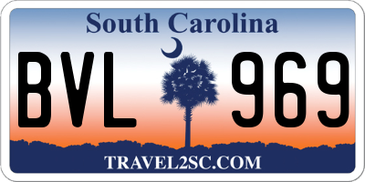 SC license plate BVL969