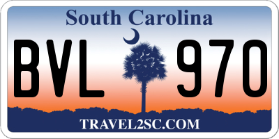 SC license plate BVL970