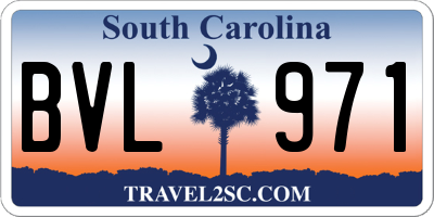 SC license plate BVL971