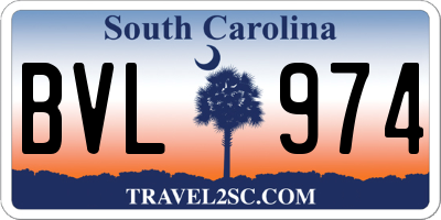 SC license plate BVL974