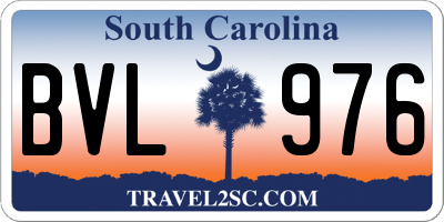 SC license plate BVL976