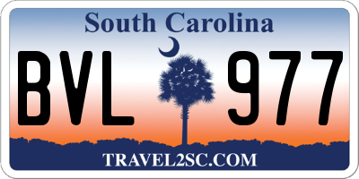 SC license plate BVL977