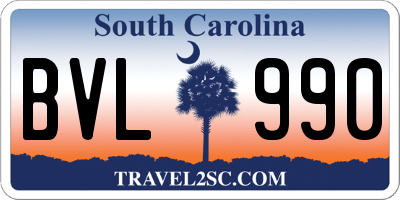 SC license plate BVL990