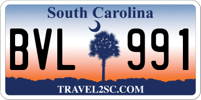 SC license plate BVL991