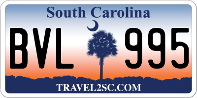 SC license plate BVL995