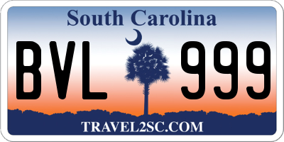 SC license plate BVL999