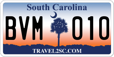 SC license plate BVM010