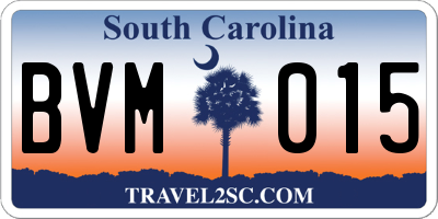 SC license plate BVM015