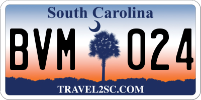 SC license plate BVM024