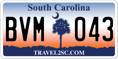 SC license plate BVM043