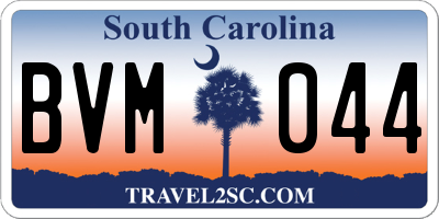 SC license plate BVM044