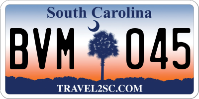 SC license plate BVM045