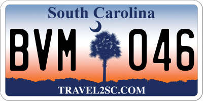 SC license plate BVM046