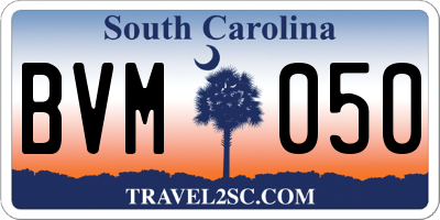 SC license plate BVM050