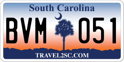 SC license plate BVM051