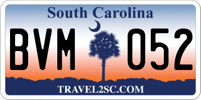 SC license plate BVM052