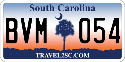 SC license plate BVM054
