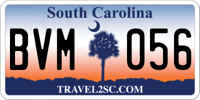 SC license plate BVM056