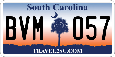 SC license plate BVM057