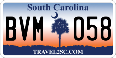 SC license plate BVM058