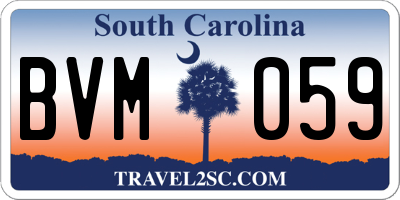 SC license plate BVM059