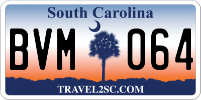 SC license plate BVM064