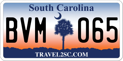 SC license plate BVM065