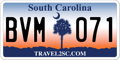 SC license plate BVM071
