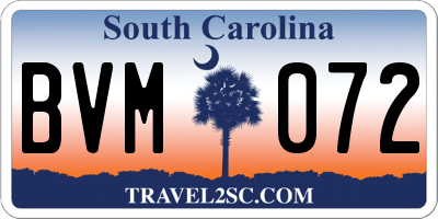 SC license plate BVM072
