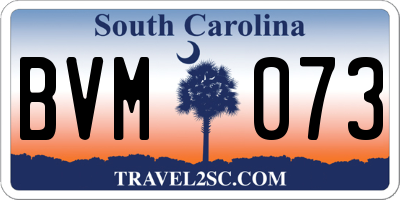 SC license plate BVM073