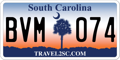 SC license plate BVM074
