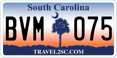 SC license plate BVM075
