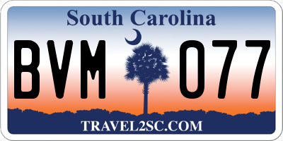 SC license plate BVM077