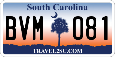 SC license plate BVM081