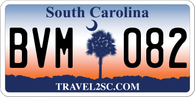 SC license plate BVM082