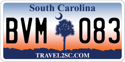 SC license plate BVM083