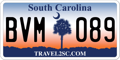 SC license plate BVM089