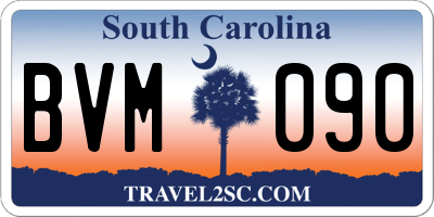SC license plate BVM090